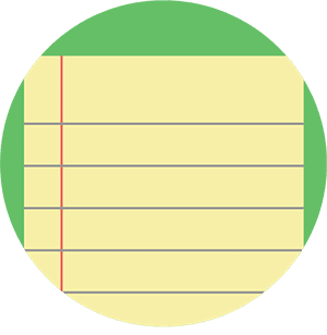 An image of a blank piece of paper with lines for note taking.