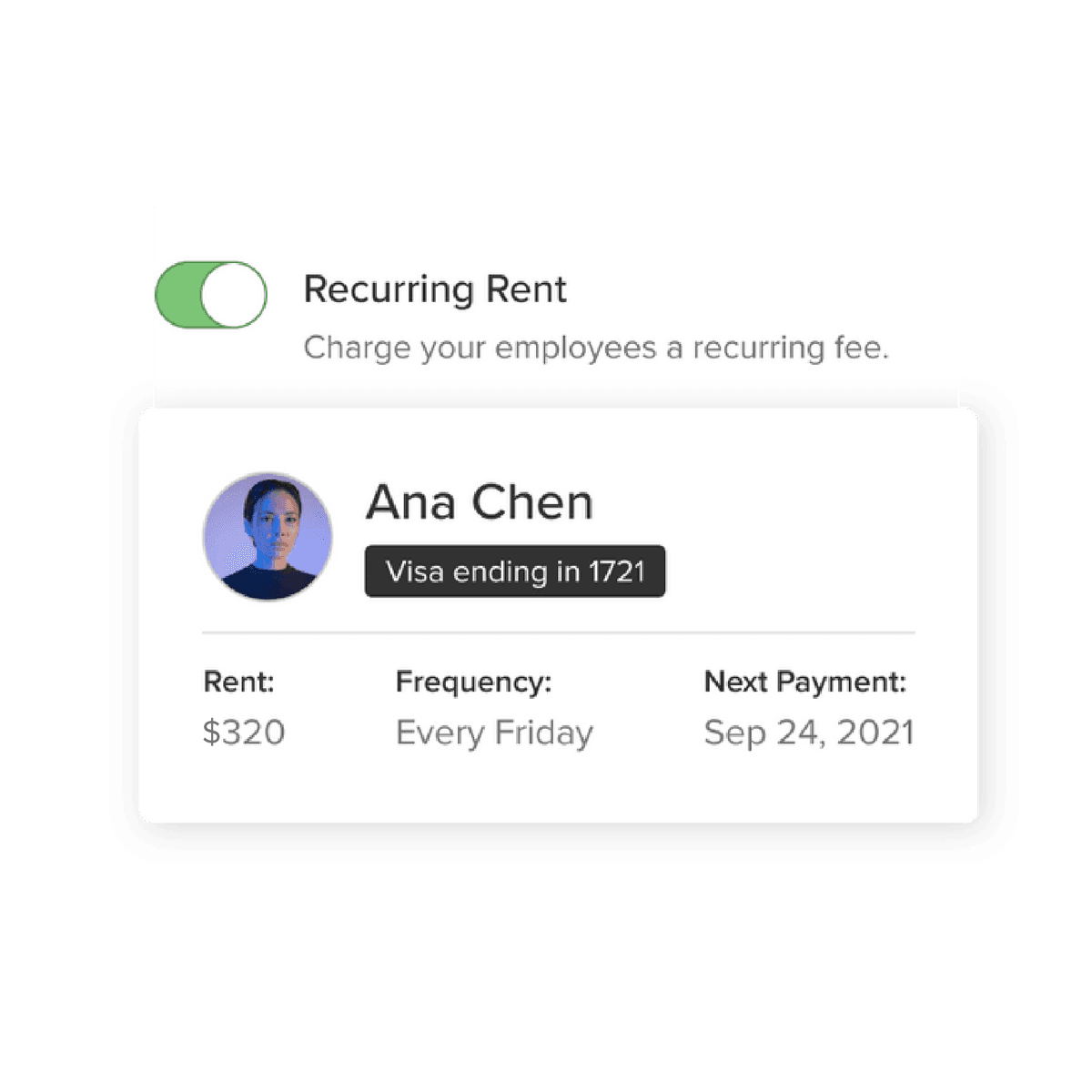 A customer popup showing the automatic rent fees feature in Vagaro salon software