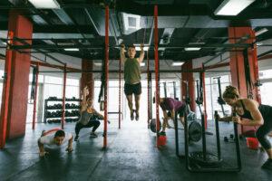 CrossFit athletes working out in CrossFit gym