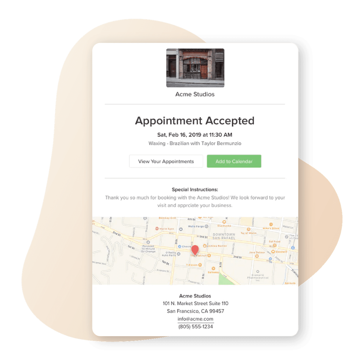 A customer popup in Vagaro appointment software