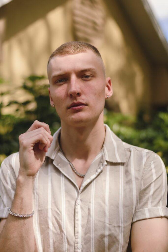 man with stylish buzzcut