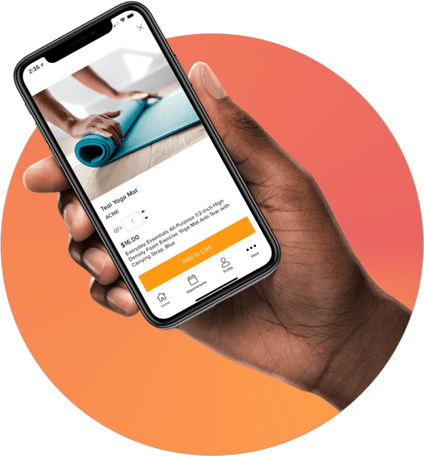 An image of a phone screen showing salon, spa and fitness software within the Vagaro branded app.