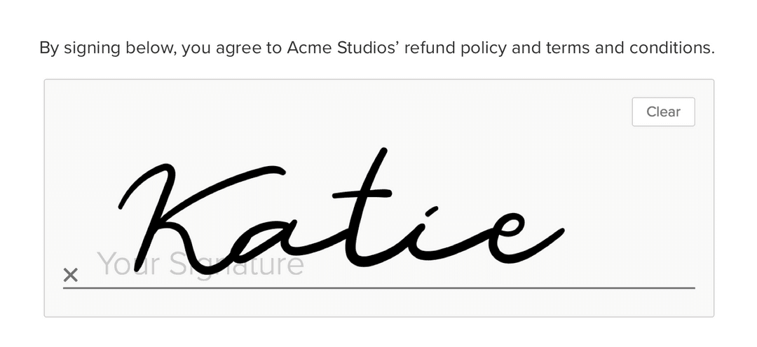 An image of customer signature within Vagaro's salon, spa and fitness software.