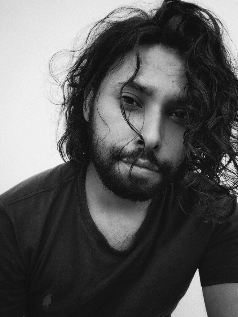 Man with long hair style