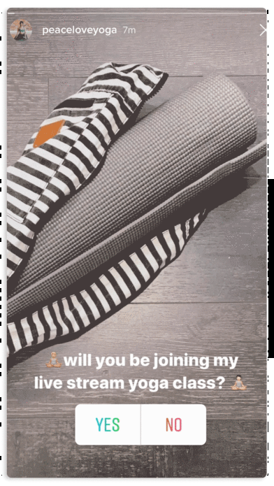 Instagram Poll will you be joining my live stream yoga class?