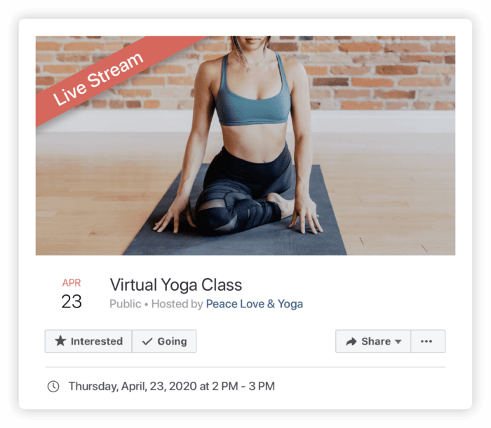 Facebook April 23 Virtual Yoga Class 
