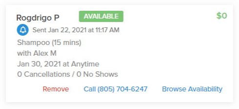 Waitlist Notification Time and Date