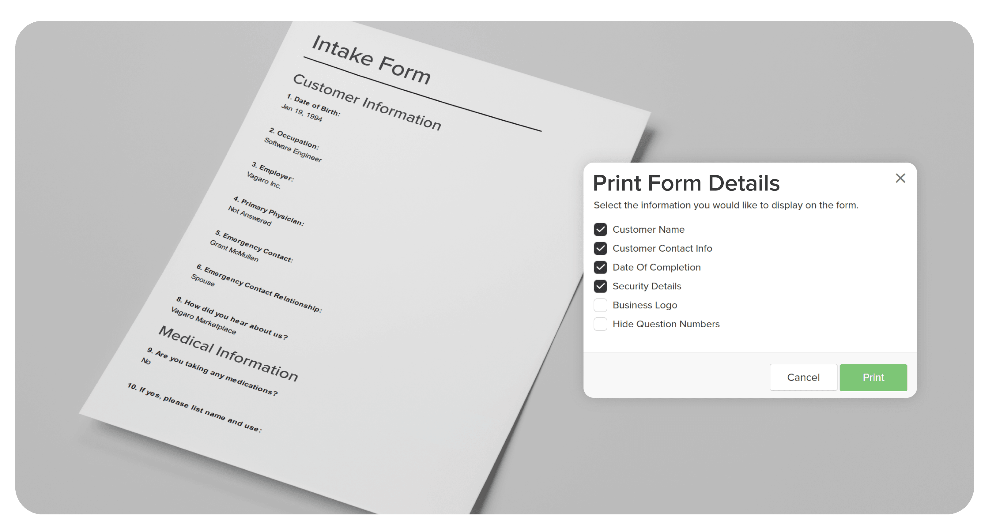 Update to Printing Forms