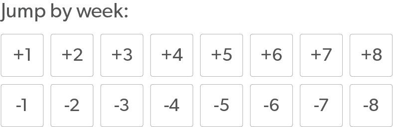 An image of quick jump buttons in Vagaro's business calendar software.