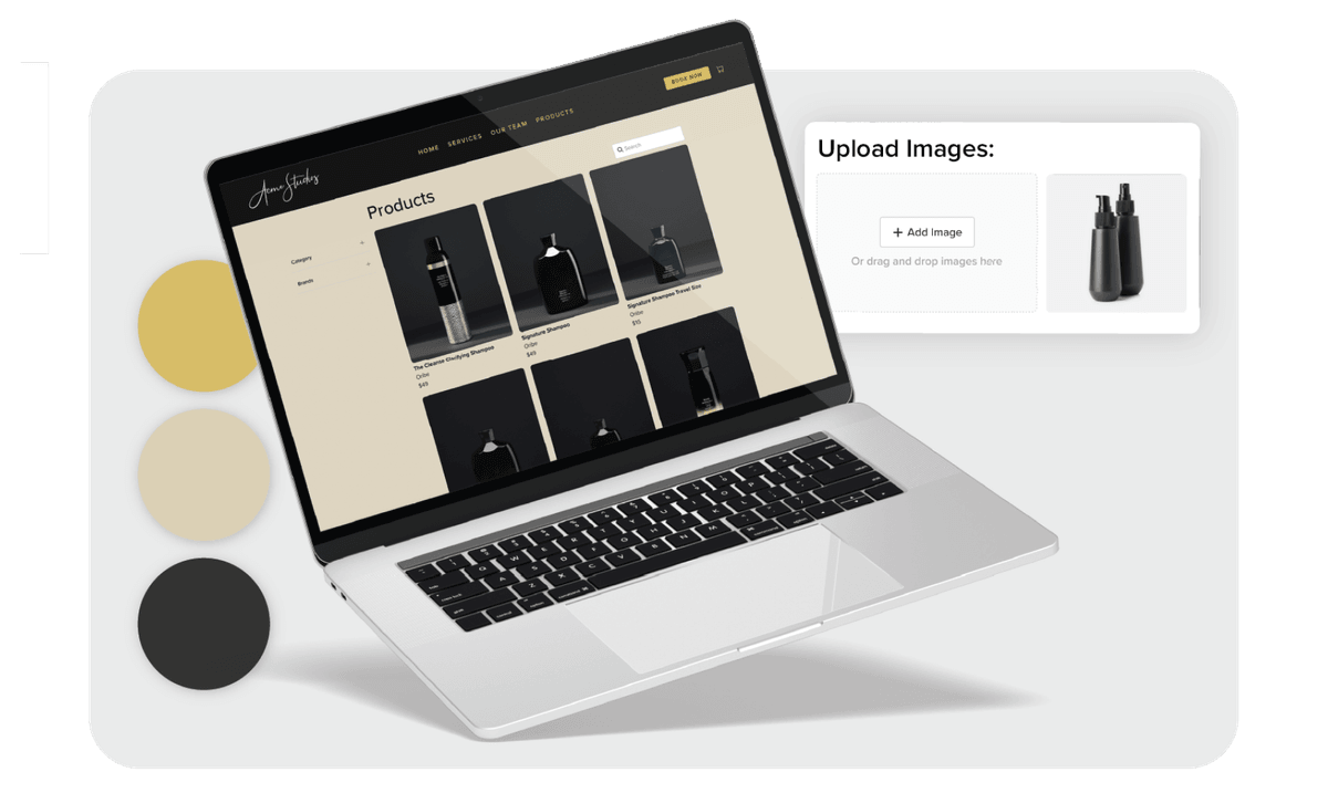 An image of a customer holding a phone to make a purchase using Vagaro's Pay Later feature.